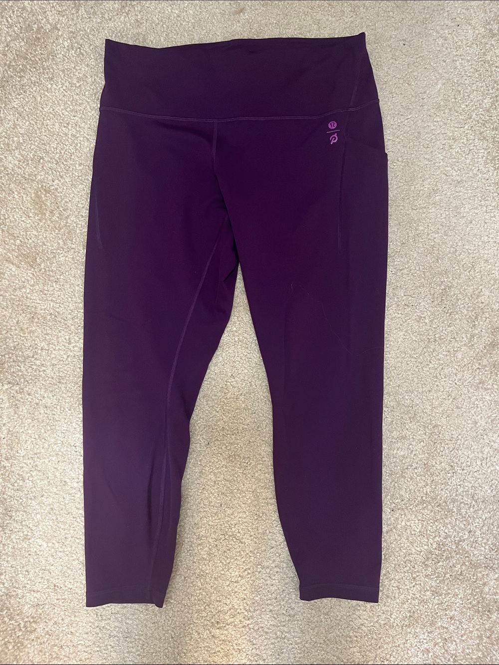 Purple Lululemon-Peloton Wunder Train High Rise Leggings 25” with Pockets